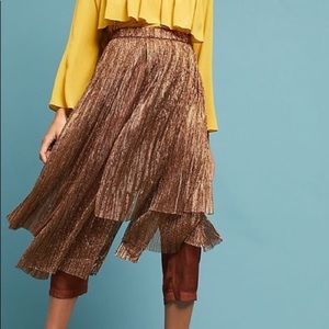 Maeve metallic skirt pants